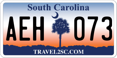 SC license plate AEH073