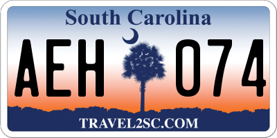 SC license plate AEH074