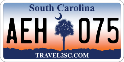 SC license plate AEH075