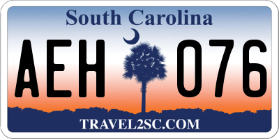 SC license plate AEH076