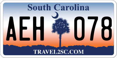 SC license plate AEH078