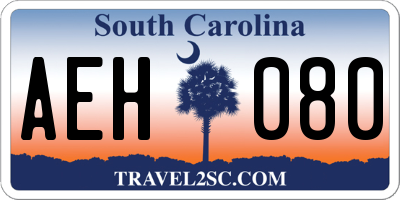 SC license plate AEH080