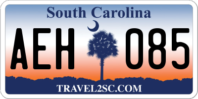 SC license plate AEH085