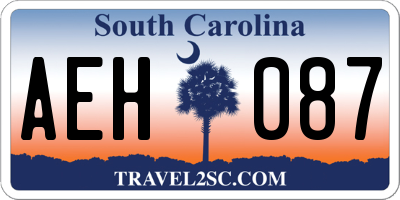 SC license plate AEH087