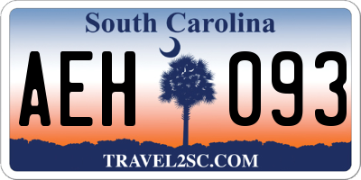 SC license plate AEH093