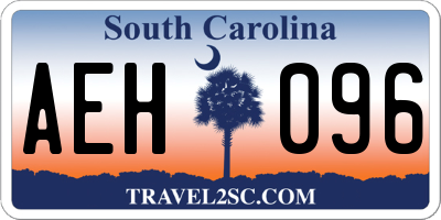 SC license plate AEH096
