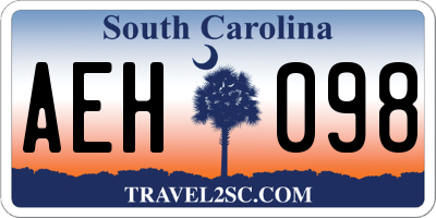 SC license plate AEH098