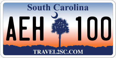 SC license plate AEH100
