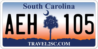 SC license plate AEH105