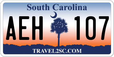 SC license plate AEH107