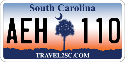 SC license plate AEH110