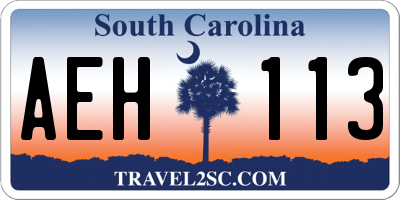 SC license plate AEH113