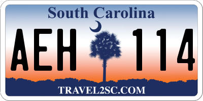 SC license plate AEH114