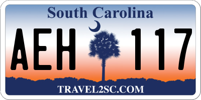 SC license plate AEH117