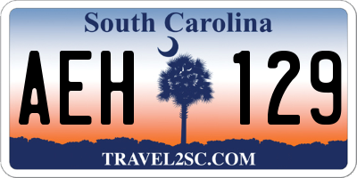 SC license plate AEH129