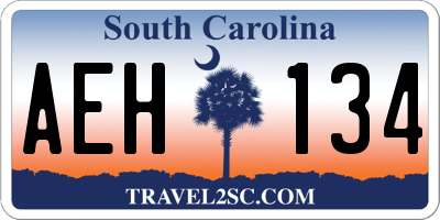 SC license plate AEH134