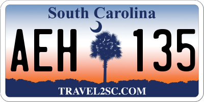 SC license plate AEH135