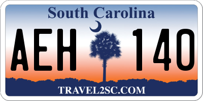 SC license plate AEH140