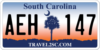 SC license plate AEH147