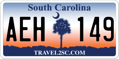 SC license plate AEH149