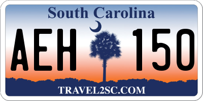 SC license plate AEH150