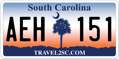 SC license plate AEH151