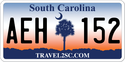 SC license plate AEH152
