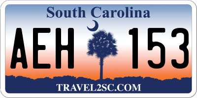 SC license plate AEH153