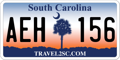 SC license plate AEH156