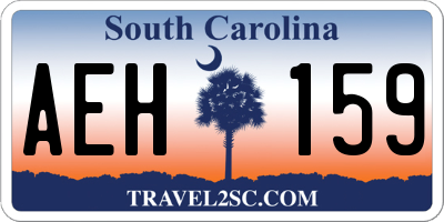 SC license plate AEH159