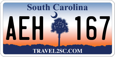 SC license plate AEH167