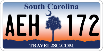 SC license plate AEH172