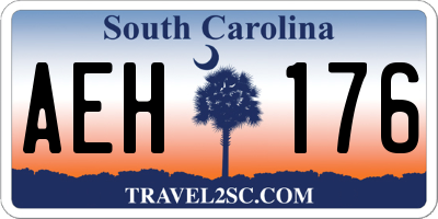 SC license plate AEH176