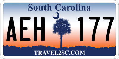 SC license plate AEH177