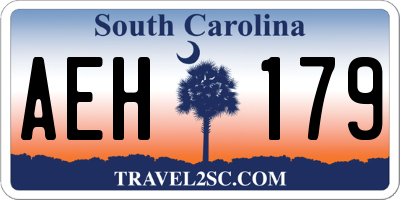 SC license plate AEH179