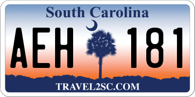 SC license plate AEH181