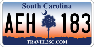 SC license plate AEH183