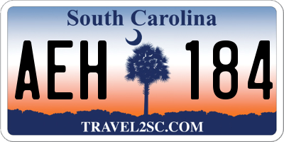 SC license plate AEH184