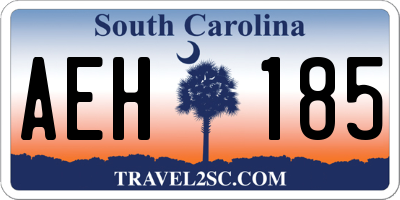 SC license plate AEH185
