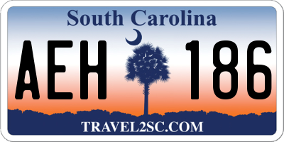 SC license plate AEH186