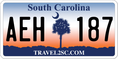 SC license plate AEH187