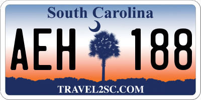 SC license plate AEH188
