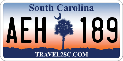 SC license plate AEH189
