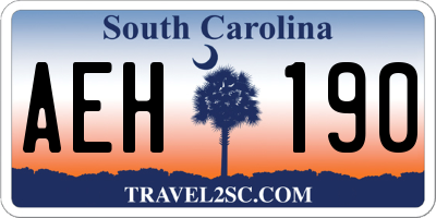 SC license plate AEH190