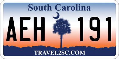 SC license plate AEH191
