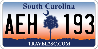 SC license plate AEH193