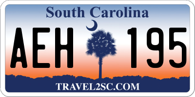 SC license plate AEH195