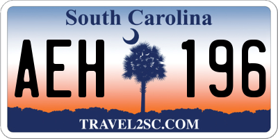 SC license plate AEH196