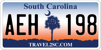 SC license plate AEH198