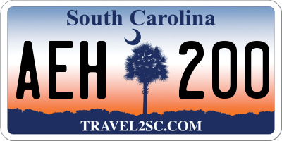 SC license plate AEH200